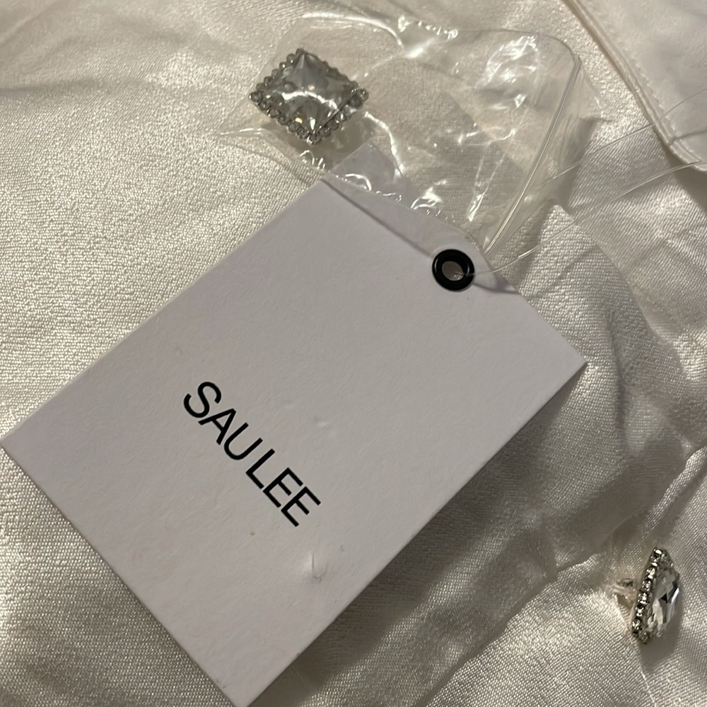 SAU LEE Hailey‎ Gown in Ivory Size 4 One Shoulder Low Back Maxi - Picture 3 of 7